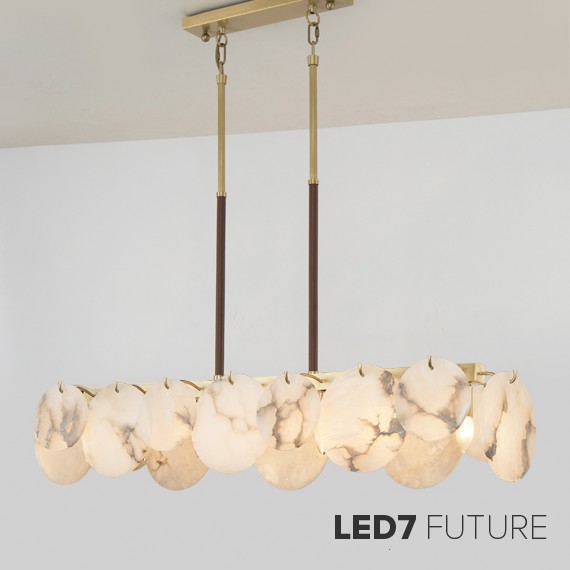 Loft Industry Modern - Leather&Marble Linear Chandelier